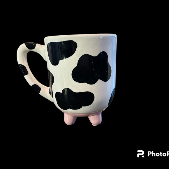 Boston Warehouse Udderly Cow Mug with Non-Skid Silicone Feet Hand Painted - Picture 2 of 4